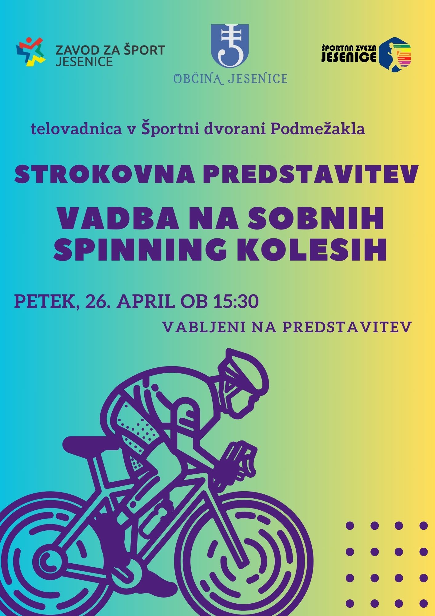 Predstavitev vadbe na sobnih spinner kolesih