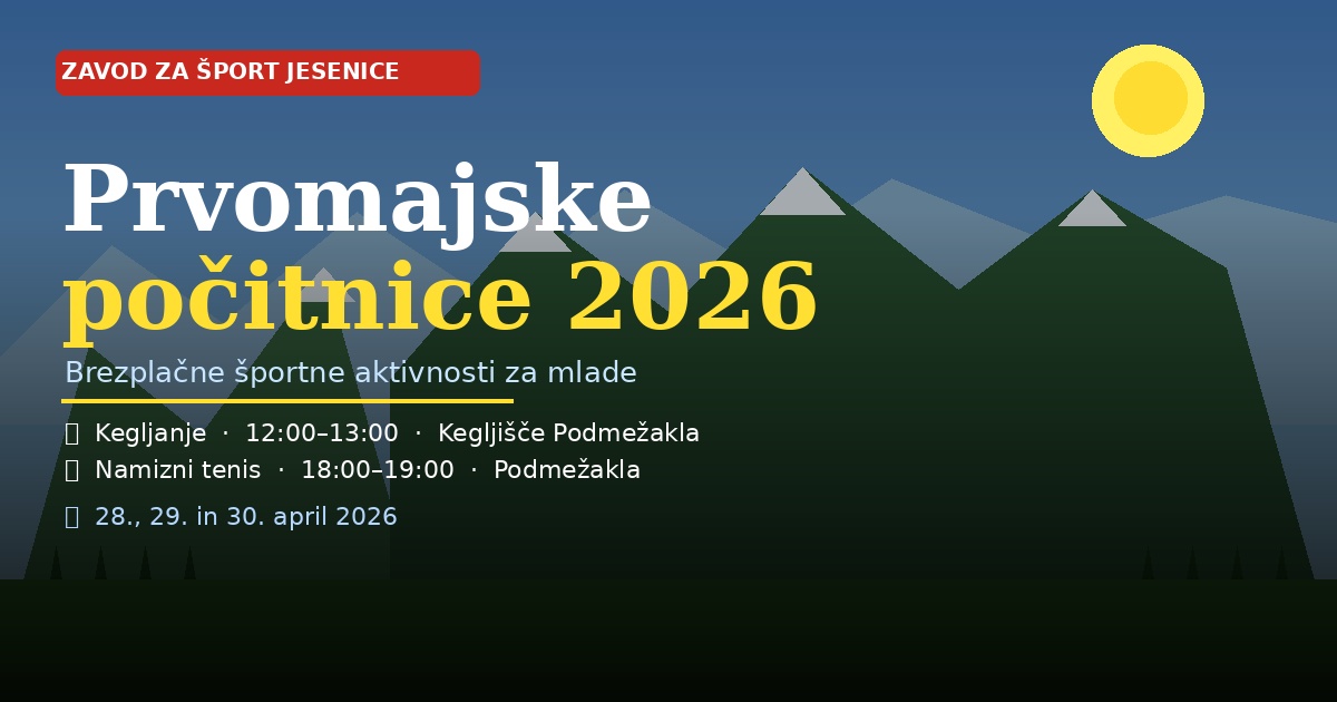 Brezplačne športne aktivnosti za mlade