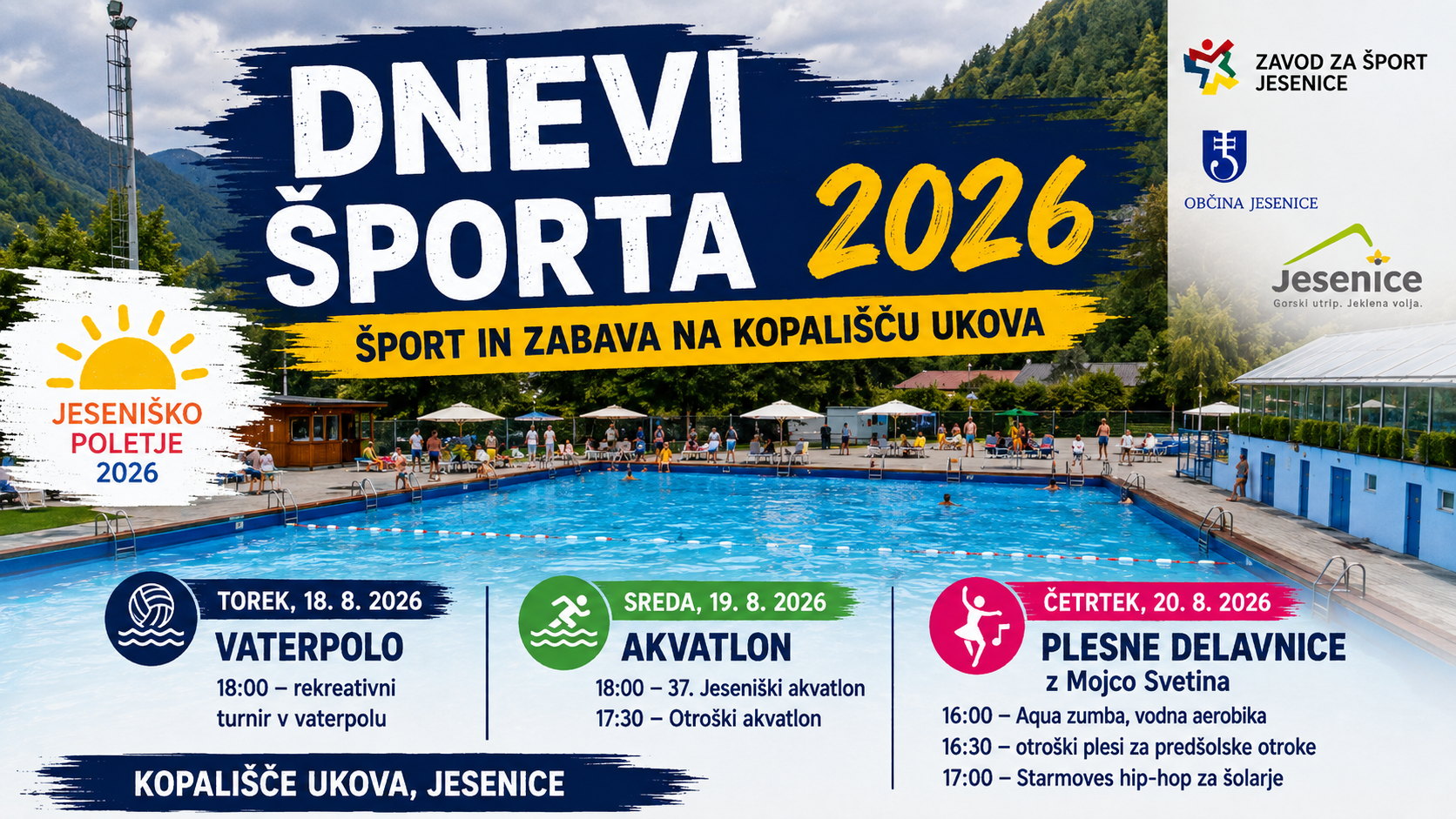 Dnevi športa 2026: Šport in zabava na kopališču Ukova