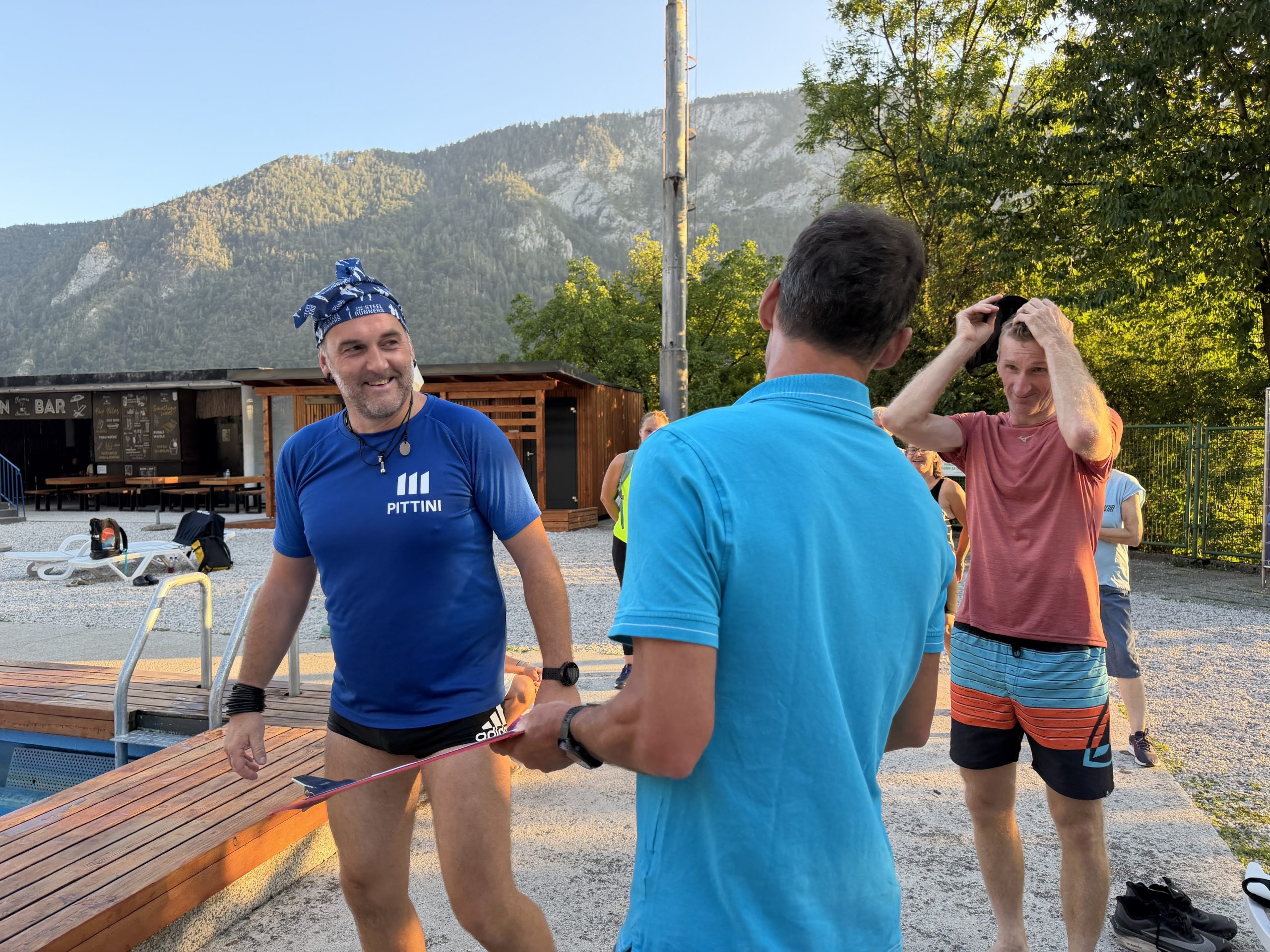 Udeleženci jeseniškega akvatlona na Kopališču Ukova